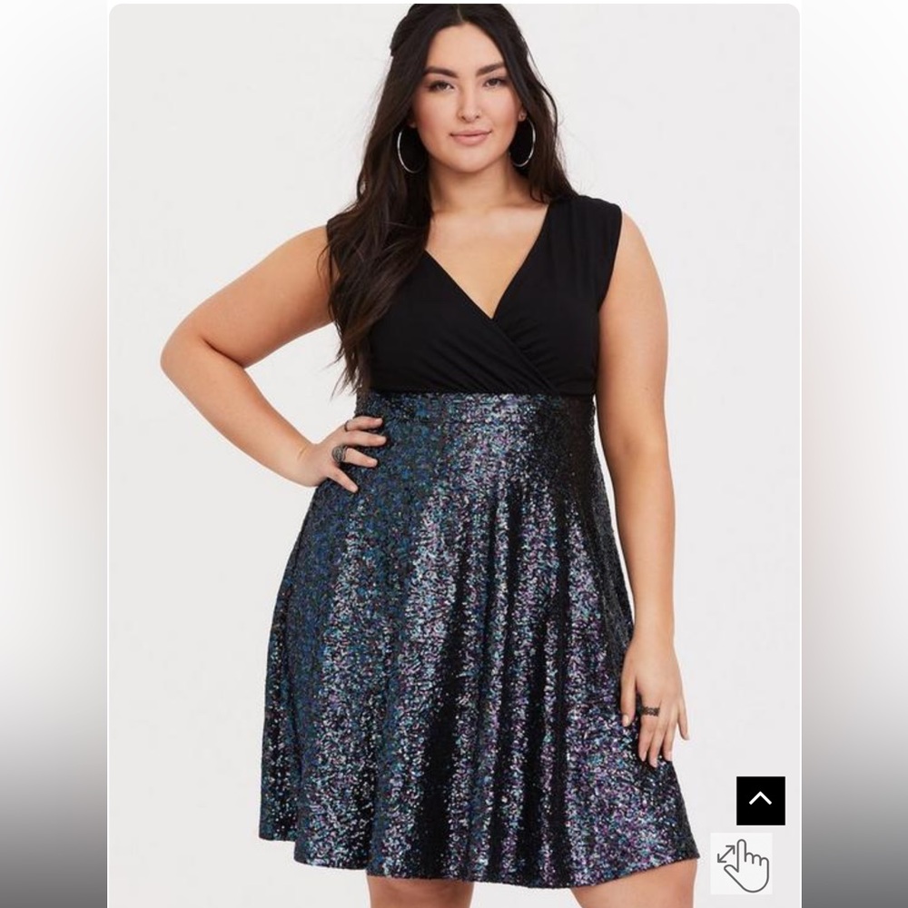 Special Occasion Black Sequin Skater Dress - Picture 2 of 5